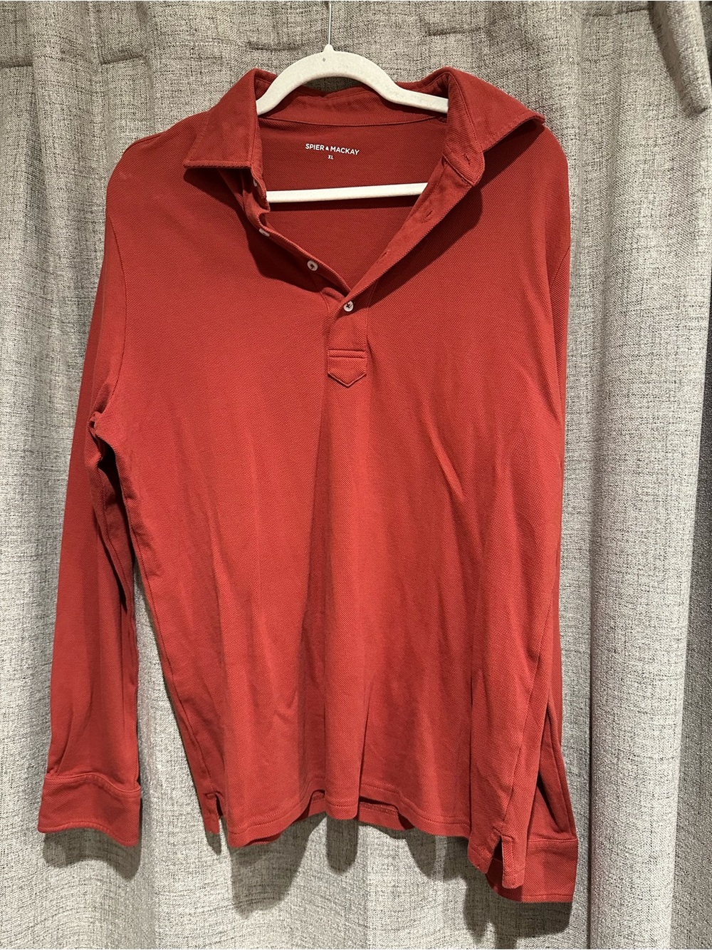 Spier & Mackay Men's Long Sleeve Polo - Rust Red